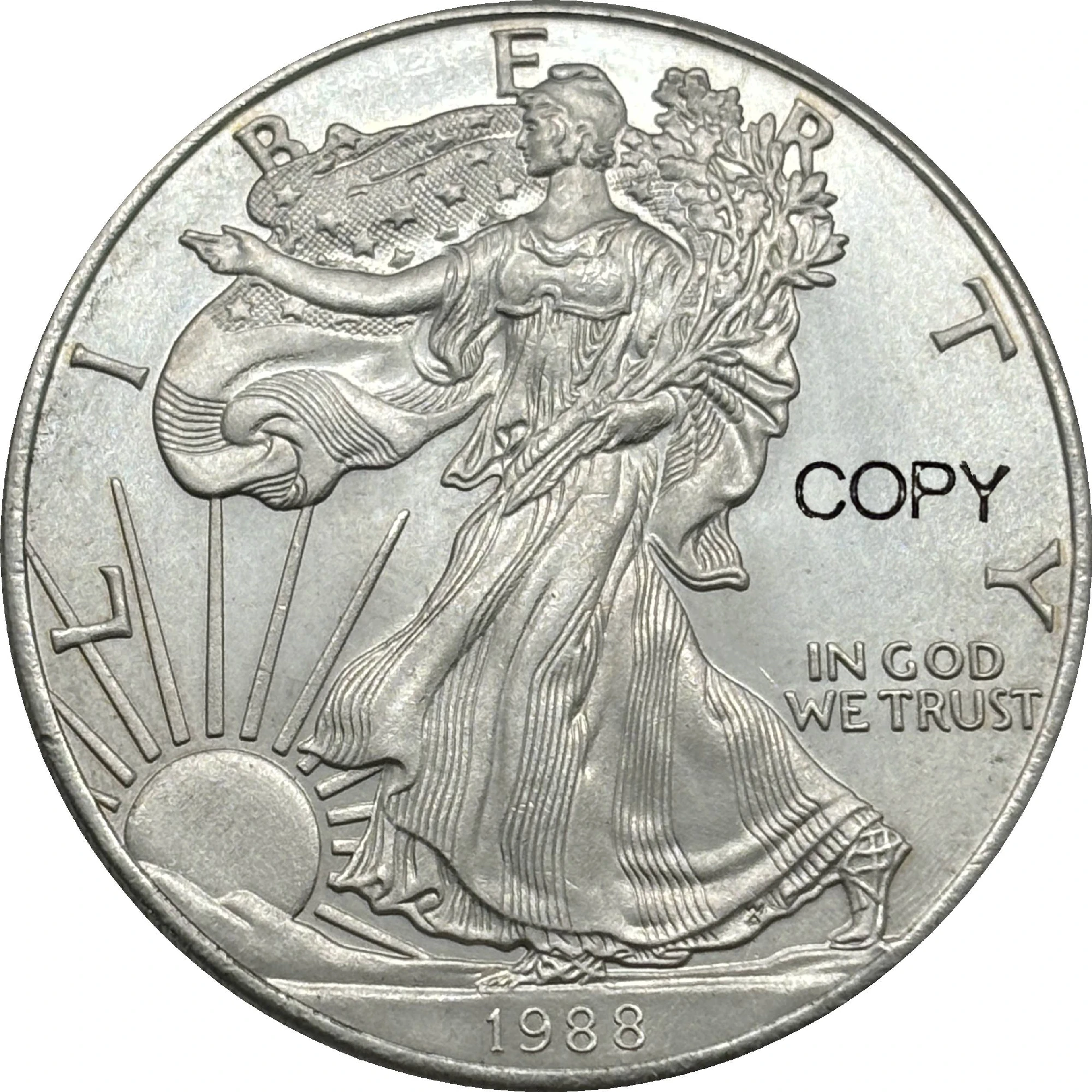 US 1986 S 1987 S 1988 S 1989 S 1992 S 1995 W 2000 W 2010 W 2011 W Liberty argent plaqué aigle Bullion 1 Dollar US copie pièce