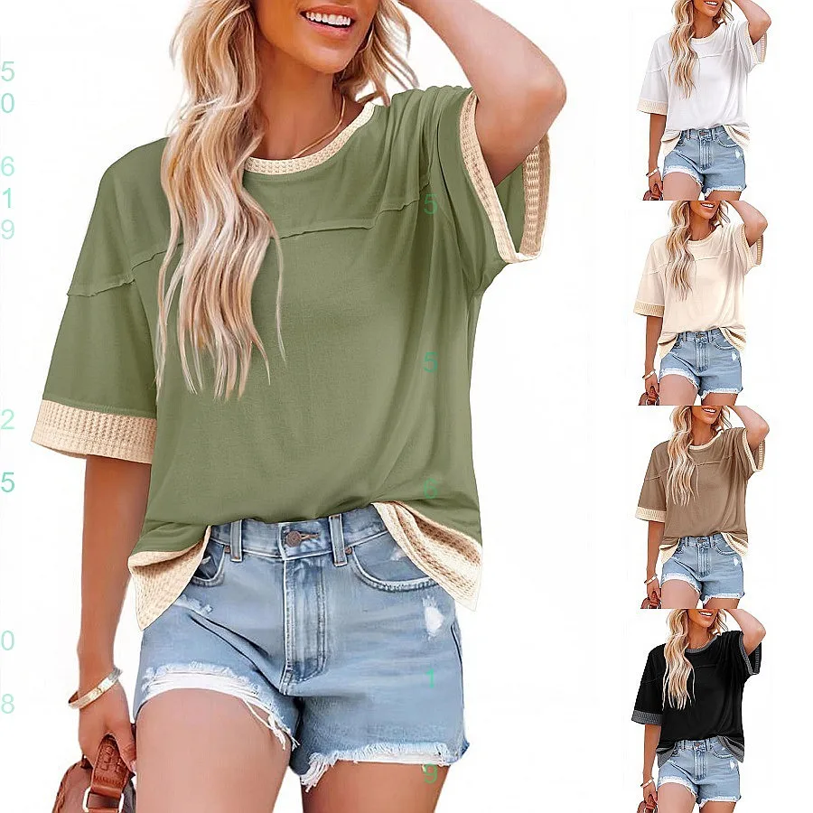 

Casual Loose Short Sleeve T Shirt Tee Top Women Blouse Side Slit T Shirts Tops Spring Summer