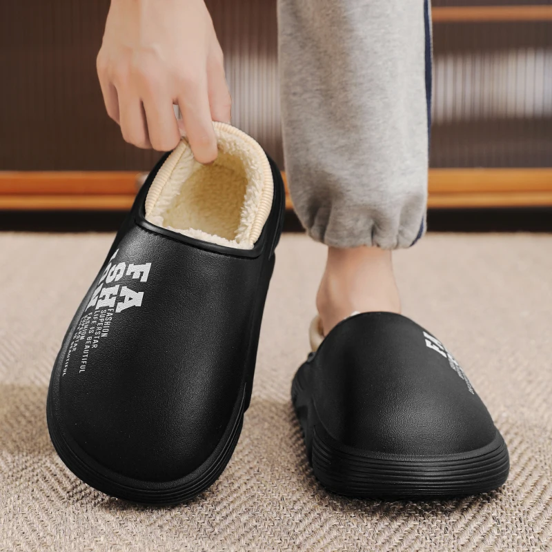 

Children's cotton slippers boys 2024 new winter home shoes baby child bag with waterproof cotton shoes anti-slip wear