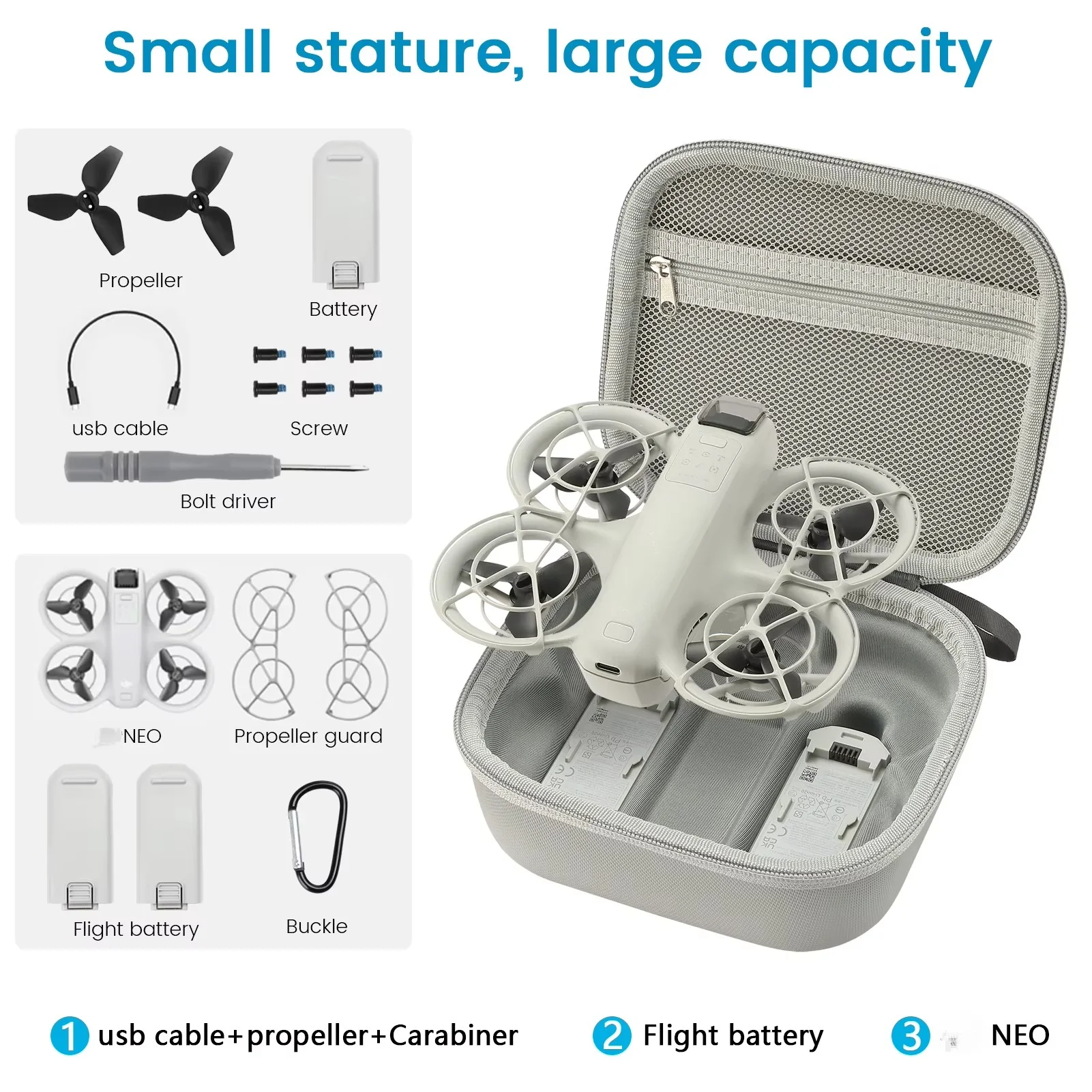 حقيبة للتخزين ل DJI Neo المضادة للخدش الغبار واقية في الهواء الطلق حقيبة محمولة حقيبة يد ل DJI Neo ملحقات طائرة بدون طيار