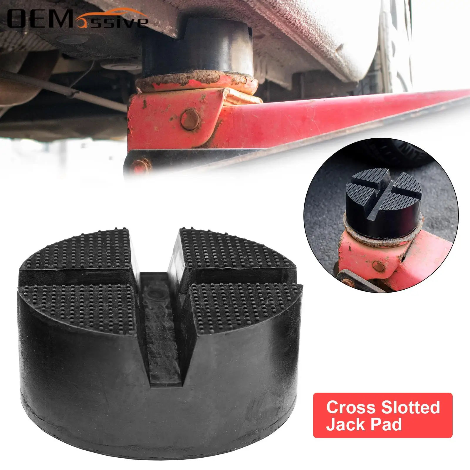 Rubber Car Lift Jack Stand Pad Slotted Floor Frame Rail Adapter Protector Jackiing Tool Thickened Antislip Adaptor Support Pads