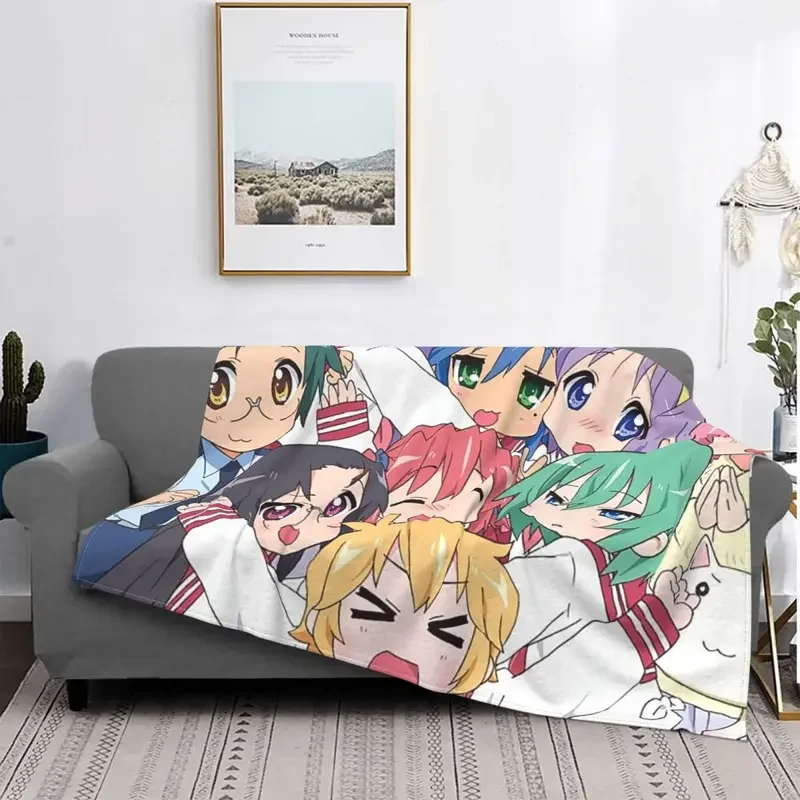 

Anime Lucky Star Blankets Izumi Konata Japan Flannel Novelty Breathable Throw Blanket for Home All Season