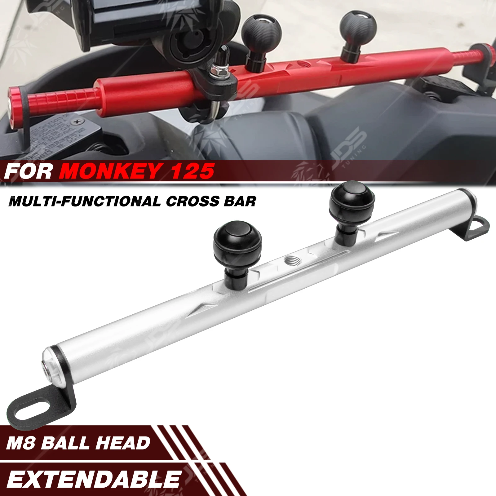 

JDSTUNING For HONDA MONKEY 125 Crossbar Balance Beam Multifunction Bar Phone Holder Bracket Accessories Parts
