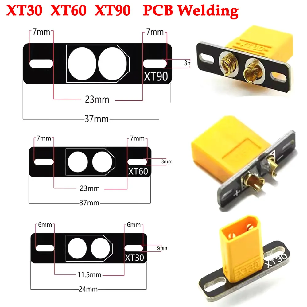 100PCS PCB Welding Board XT30 XT60 XT90 Plug Panel Mount Fixed Bracket RC FPV Drone Connector Soldering Plate Base