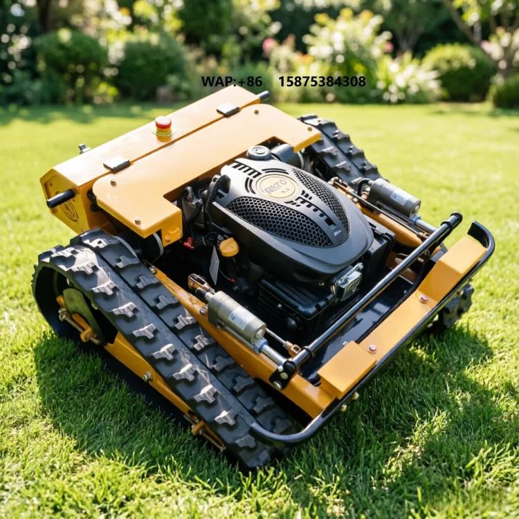 

Durable Wholesale Cordless Remote Control High Efficiency Industrial Grade Crawler Lawn Mower Powered Self Propelled