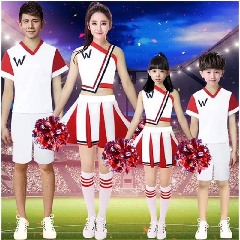 Ragazze Cheerleader uniforme Costume bambini adulti ragazzi e ragazze scuola aerobica sport squadra attività vestito Costume