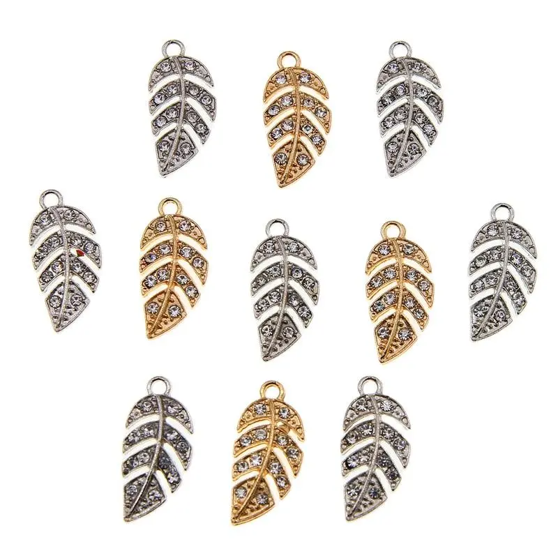 50Pcs/Lot 22*11mm Goldcolor Metal Charms Leaf Shape Earrings Pendants DIY For Jewelry Making Findings Supplies Accessories