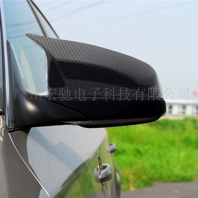 

For BMW 5 6 7 series E60 E61 F07 F06 F10 F11 E63 E64 F12 F13 F01 F02 F03 F04 ABS Horn Car Rearview Mirror Cover Gloss Black