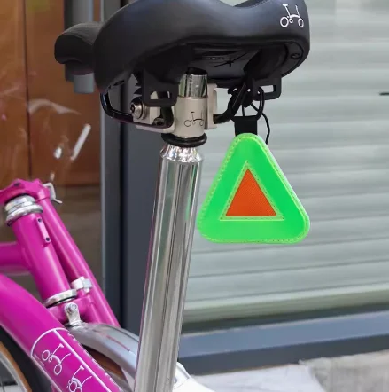 6 colors Reflective Signs Triangle Signs Safety Warning for Brompton Bicycle Road Bike