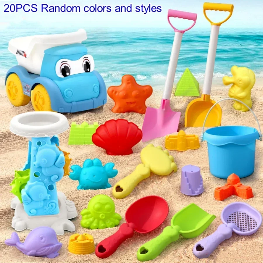 Kinder Strand Spielzeug Set ATV Sand Graben und Wasser Strand Eimer Sanduhr Schaufel Strand Sand Spielen Werkzeug Zufällige Farben