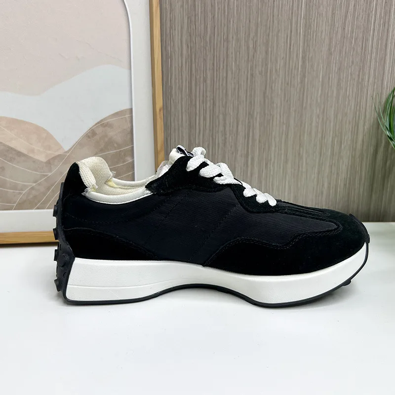 Women Sneakers 2024 Spring Summer Fashion Thick Soled Platform Shoes Genuine Leather Casual Sneakers