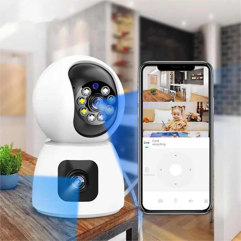 Imagem -04 - Dual Lens Câmera de Vigilância ip Interior Wifi Câmera Smart Wireless Baby Monitors Pet Monitor Visão Noturna Home Security 2k