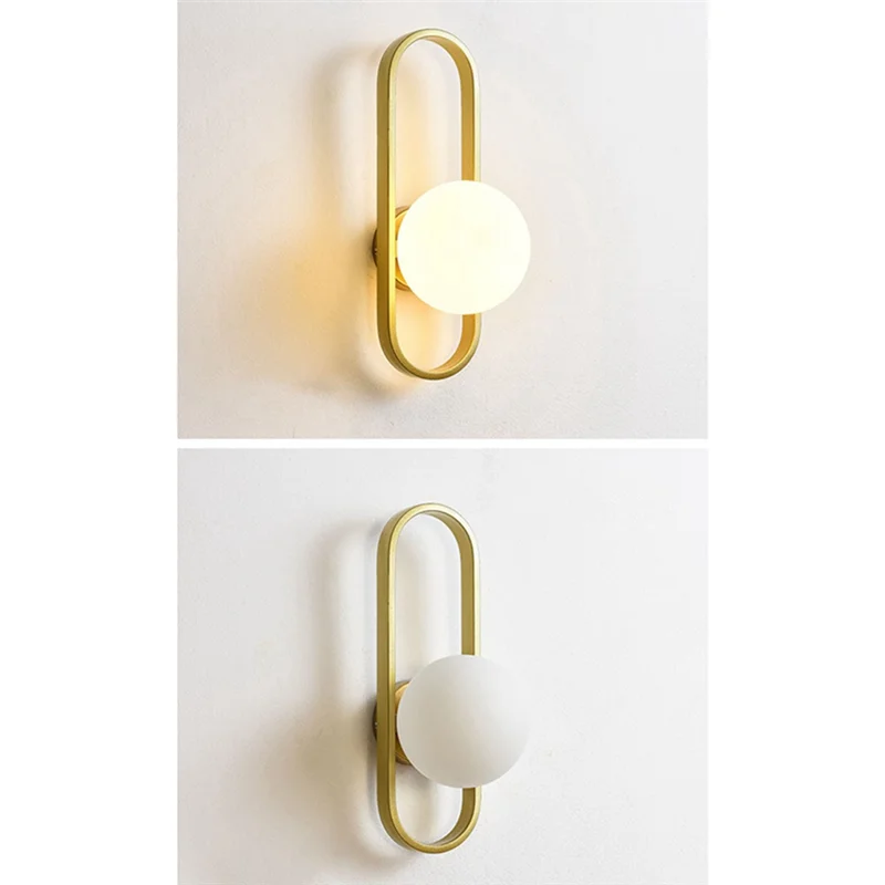 

Bedside Lamp Modern Background Wall Lamp Medieval Globe Wall Lamp Easy To Use Gold (Without Light)