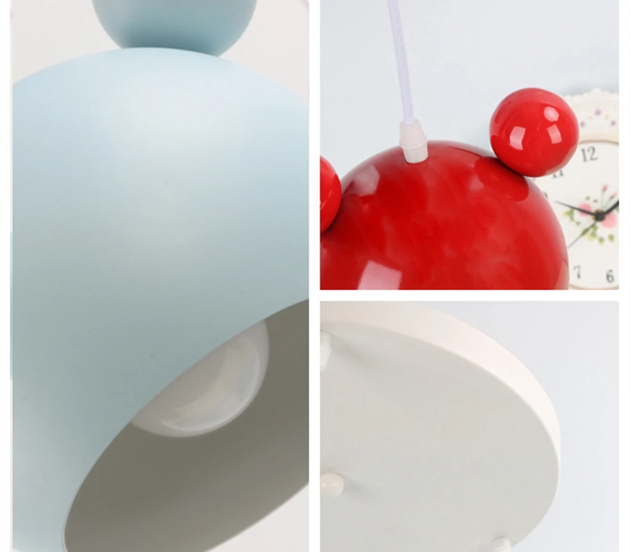 Moderne Mickey Anhänger Lichter Bunte Eisen Hanglamp Für Esszimmer Schlafzimmer Baby Zimmer Nordic Wohnkultur E27 Leuchte Suspension