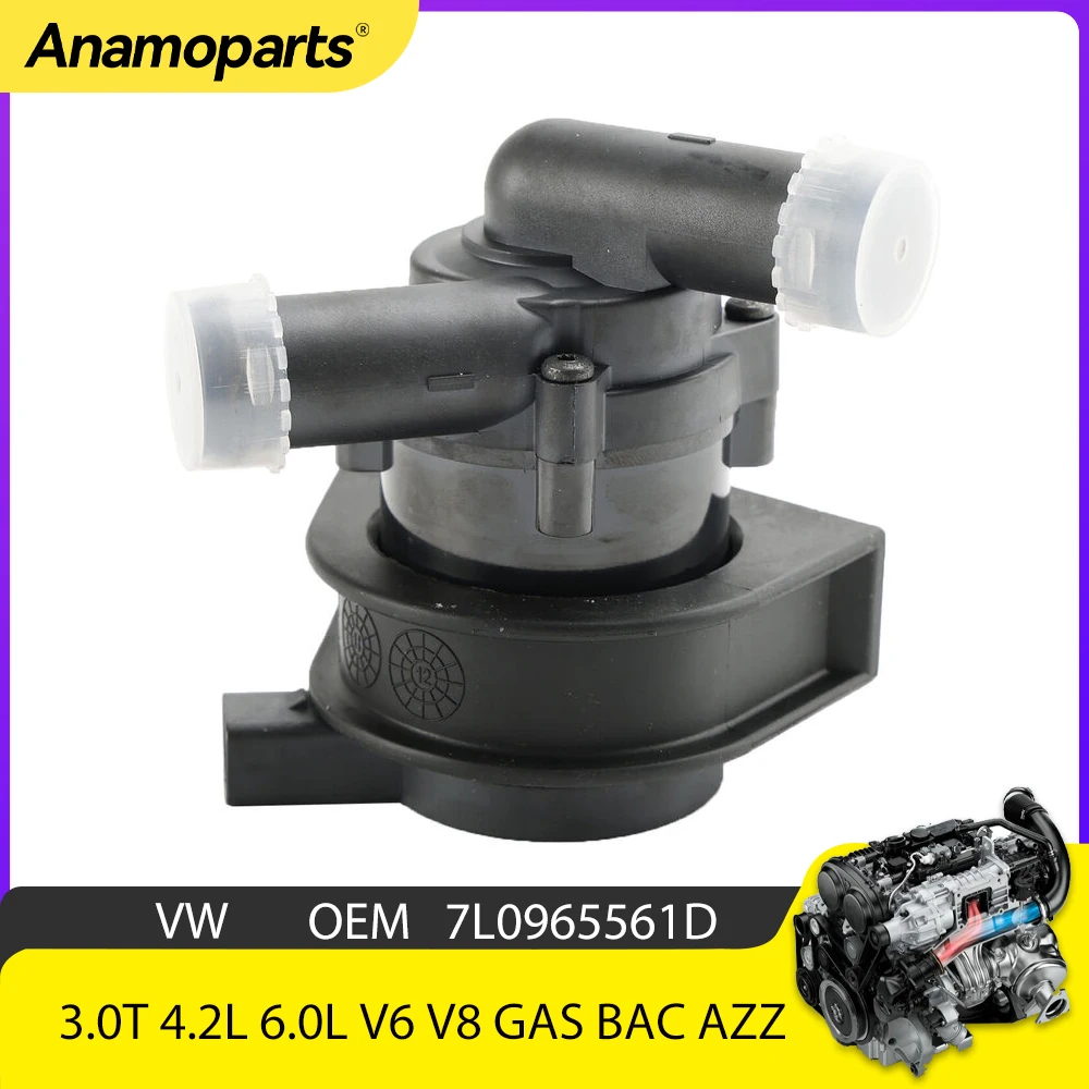 Engine Parts Cooling System electric Auxiliary Water Pump Fit 3.0 4.2 6.0 T L V6 V8 GAS BMV For 02-13 VW Touareg 7L0965561D 3.0T