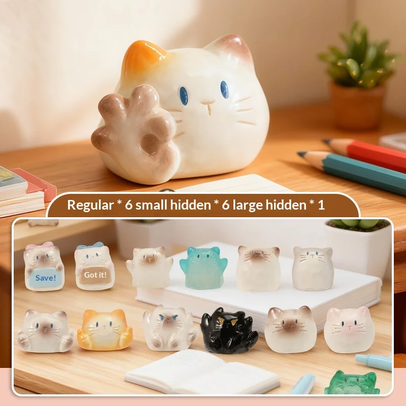 

Cute Cartoon Cat Pai Performance Artist Mini Blind Box Creative Home Decoration Desktop Ornament Collection Birthday Gift
