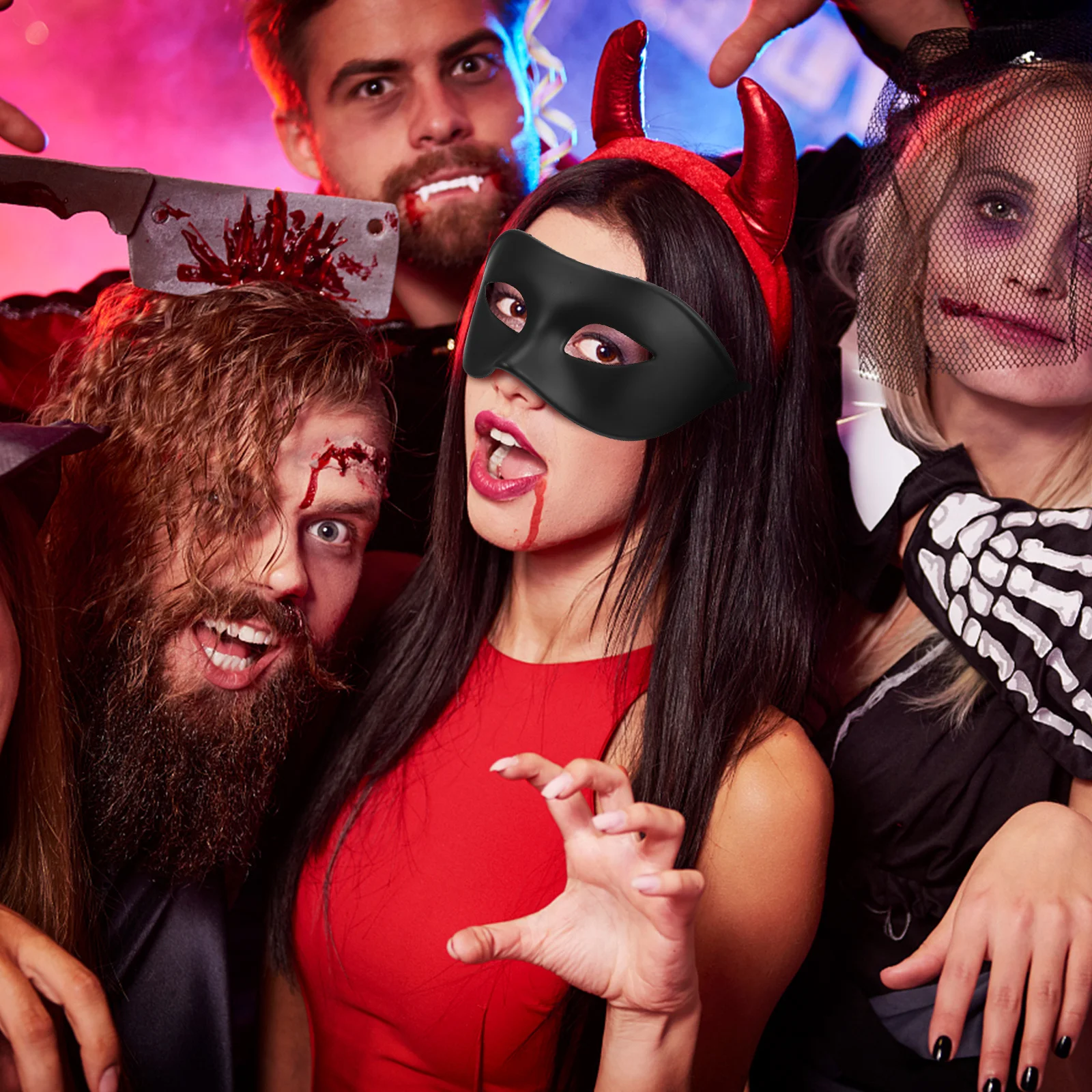 

Black Masquerade Half Mask for Adults Creative Reusable Party Mask Prop for Halloween Carnival Cosplay Festival Wear