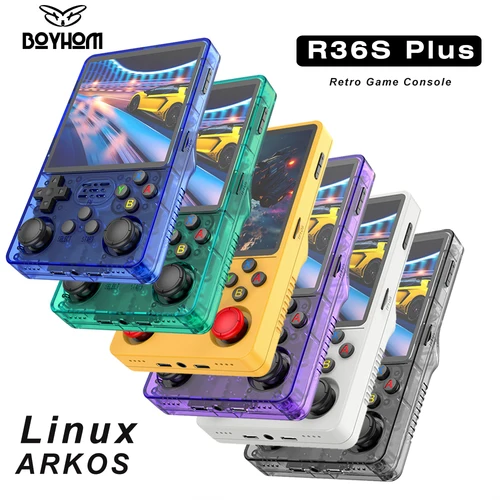 Imagen 1 del producto 【Venta caliente】 Consola de juegos portátil retro IPS de 4 ""R36Plus, chip Dual-RAM 1G, ARKOS 2.0 para más de 15.000 juegos, juegos portátiles para PSP/N64