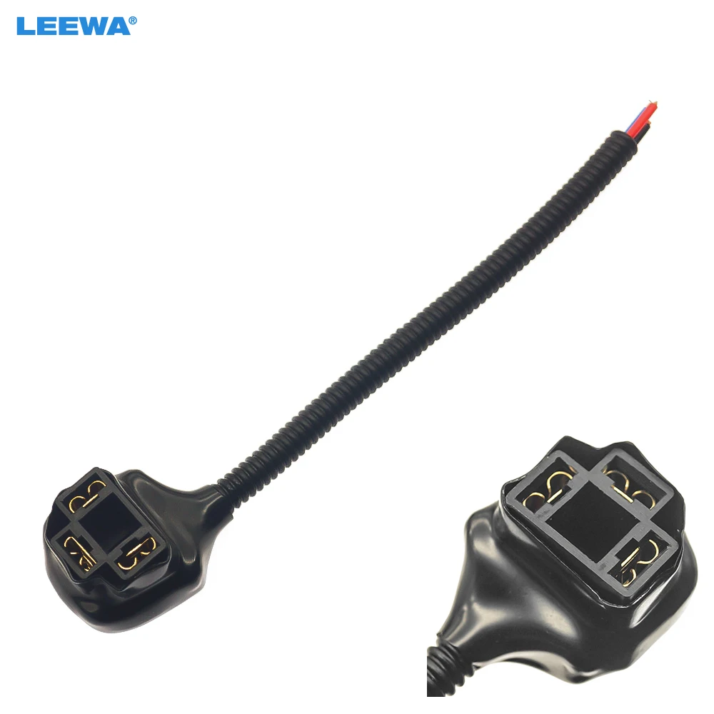 LEEWA Auto Headlight Lamp Wiring Socket Adapter H4 Female Connector Plugs Car LED/HID Light Wire Cable #CA3456