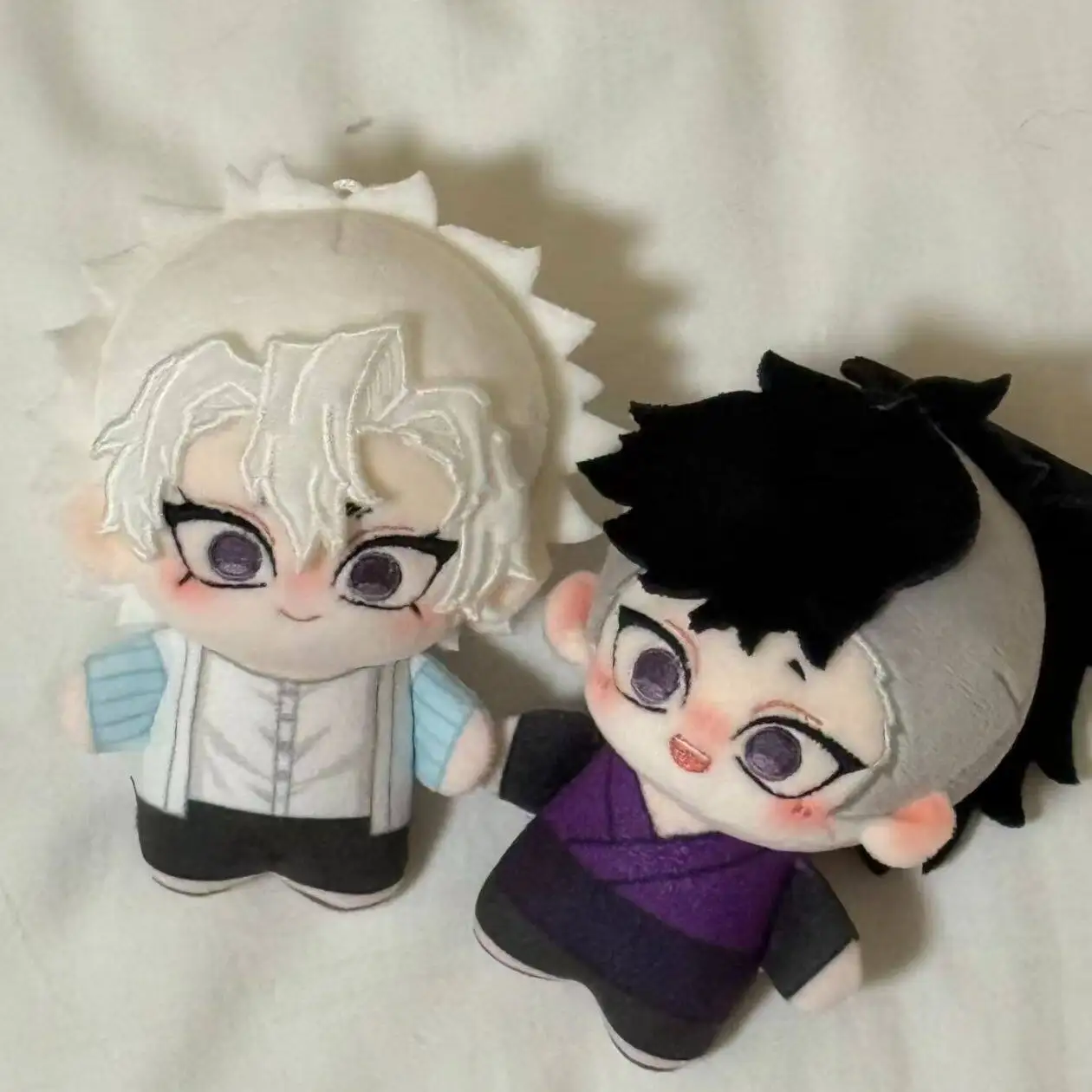 10cm Demon Slayer Shinazugawa Sanemi Plush Doll Pendant Shinazugawa Genya Stuffed Toy Backpack Dolls Fans Collect Birthday Toys