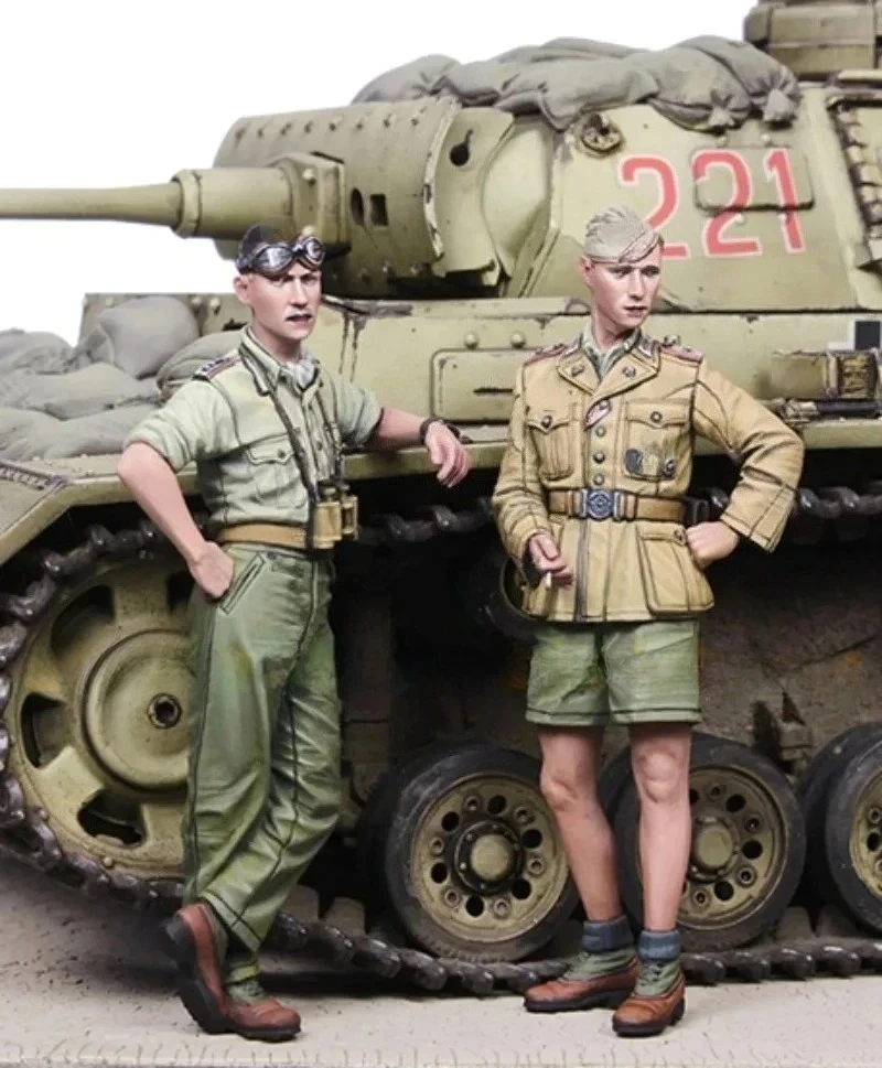 Hobby-Sammlung im Maßstab 1:35, zusammengebaute Modellbausätze, Panzersoldat, 2 Figuren, unmontiert und unbemalt 987A