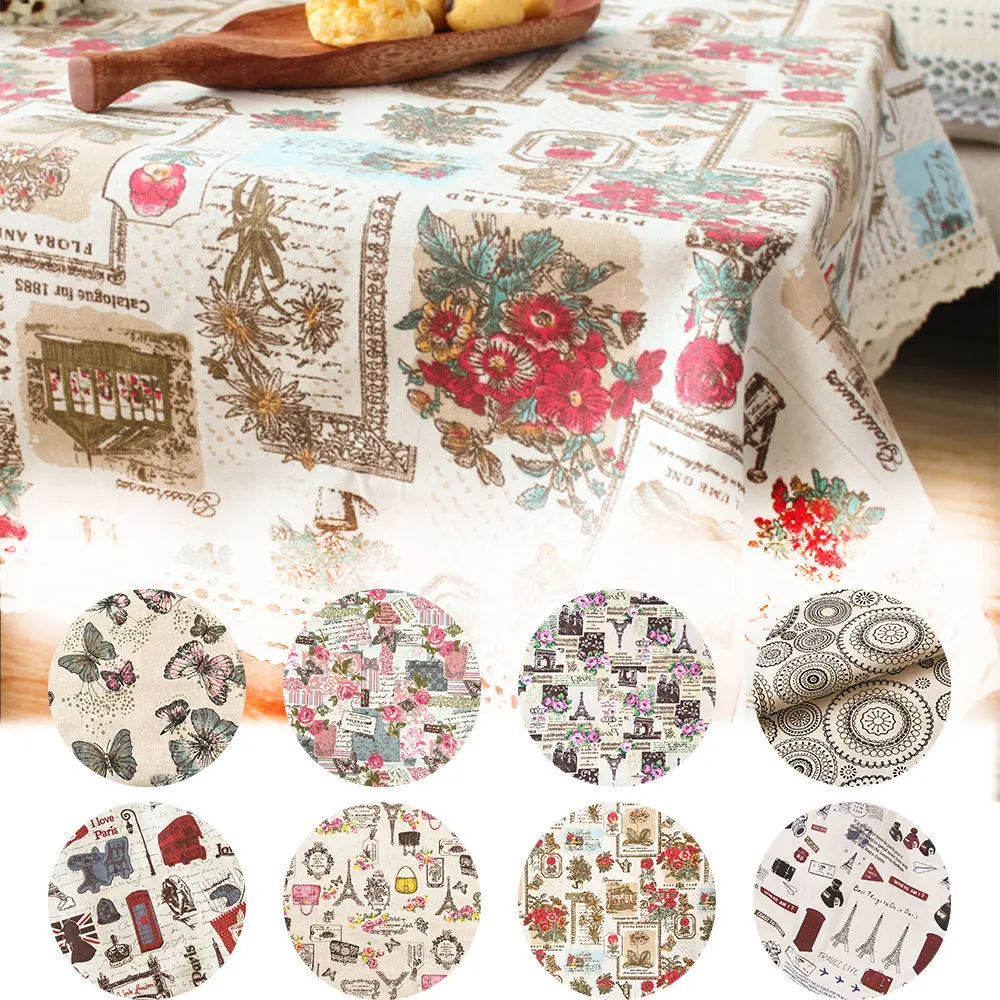 

Винтажная льняная хлопковая ткань с принтом для одежды «сделай сам», шитье, ремесло, диванная подушка, шторы, скатерть, домашний текстиль, материал для декора