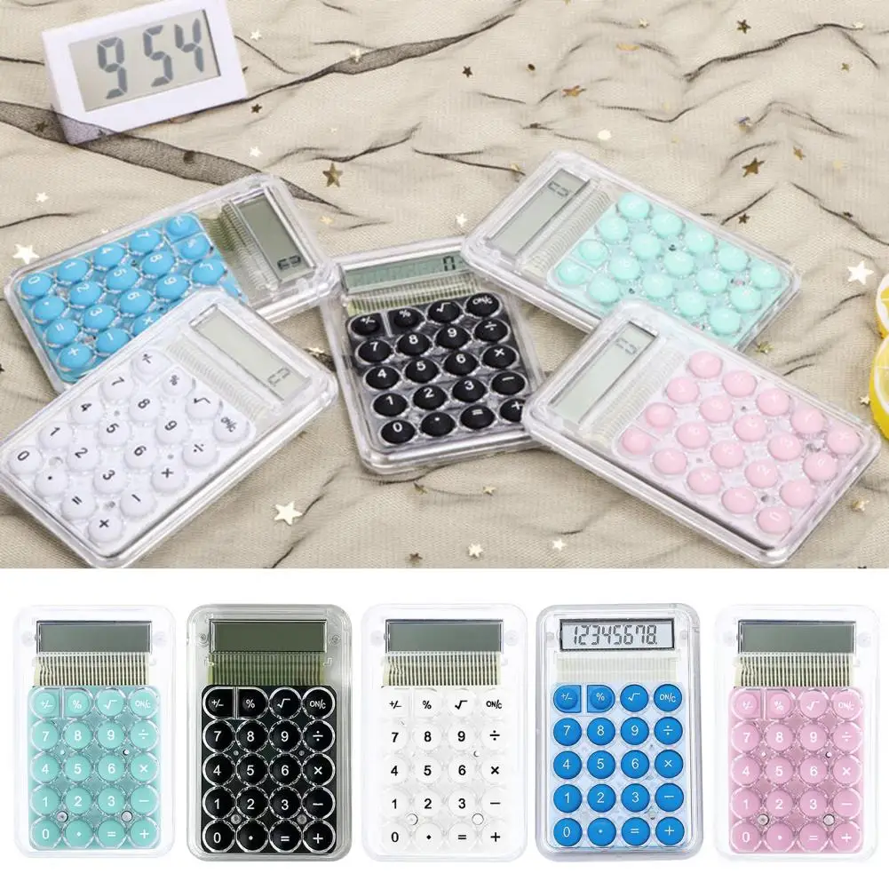 Bateria portátil Powered Mini Calculadora, Ferramenta de cálculo rápido, leve, útil, 8 dígitos, Material escolar