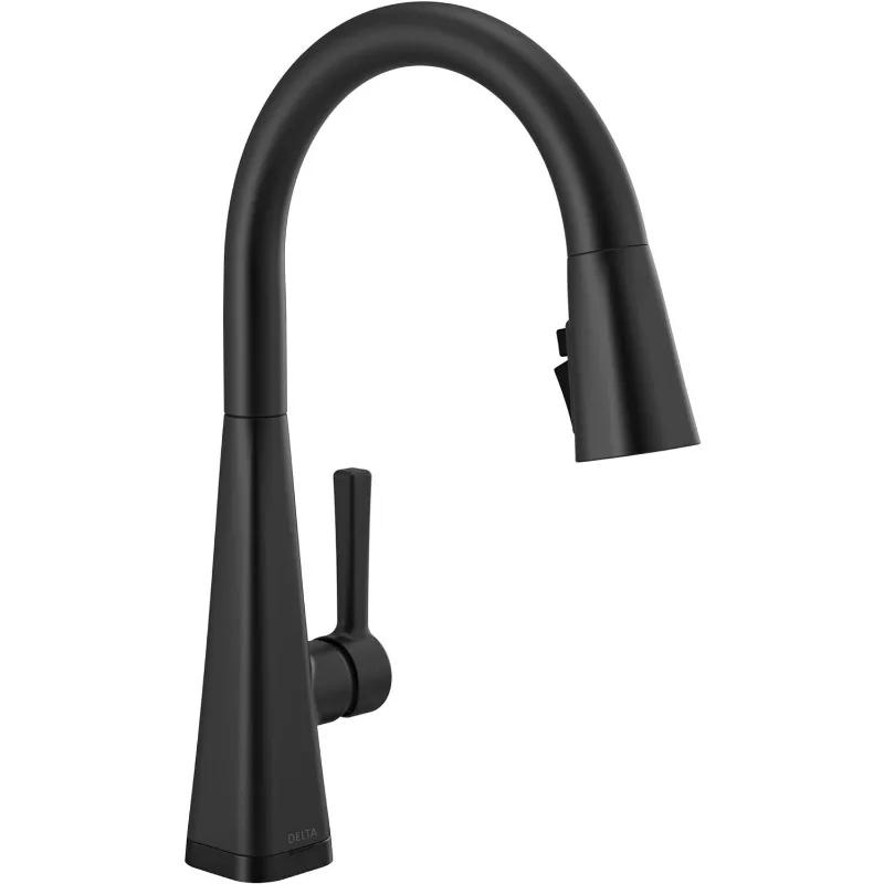 Lenta-Matte Black Touch Faucet com Pull-down Pulverizador, Torneira De Pia, Torneiras De Toque