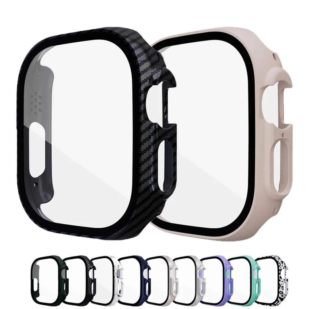 Cover For Apple watch Ultra Accessories PC Screen Protector All-Around Bumper Tempered glass series 8 Pro Apple watch case 49mm