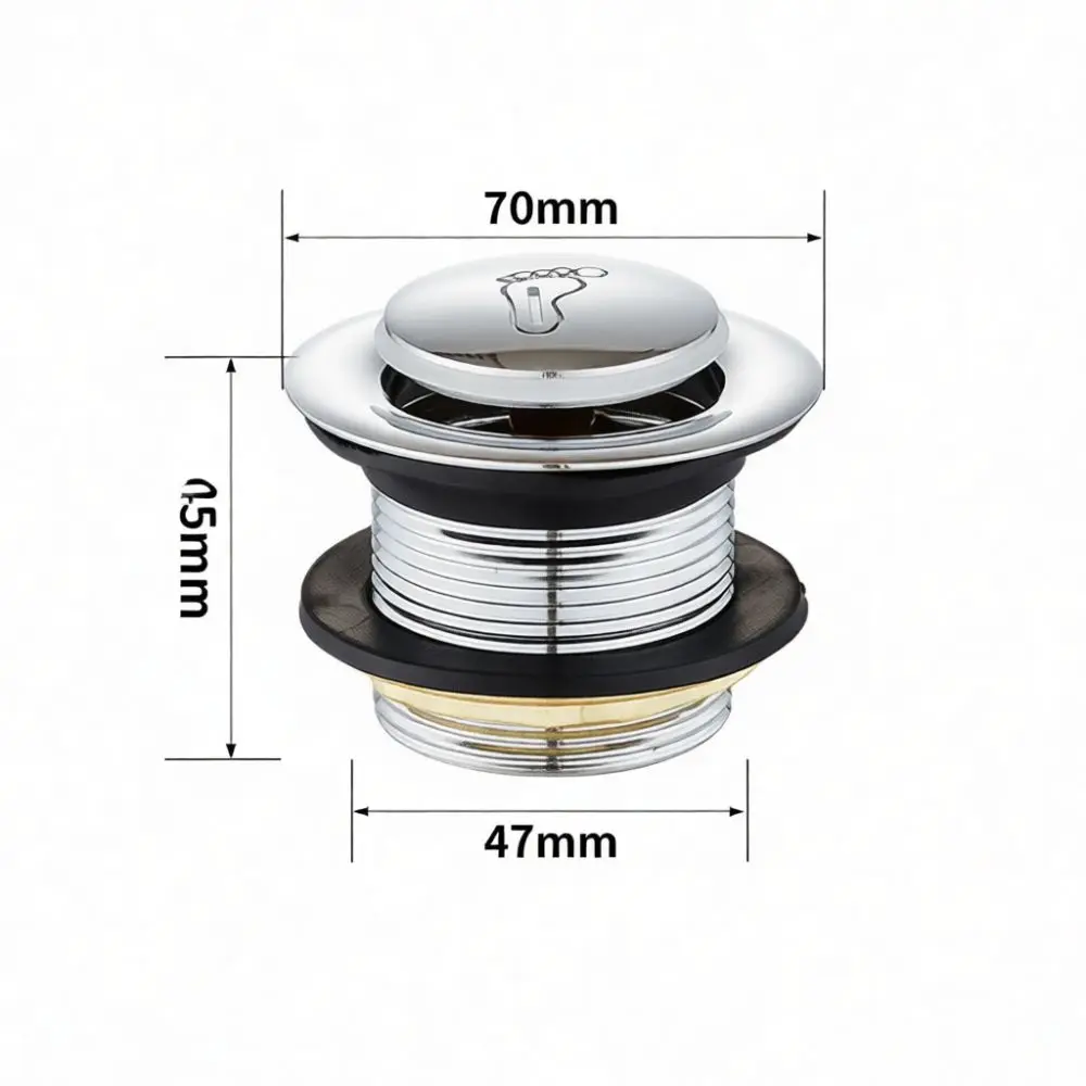 Bathtub Drain Stopper Bounce Core Foot Press Basin Sewer Connector Bathroom Accessories Shower Room Pipe Replacement