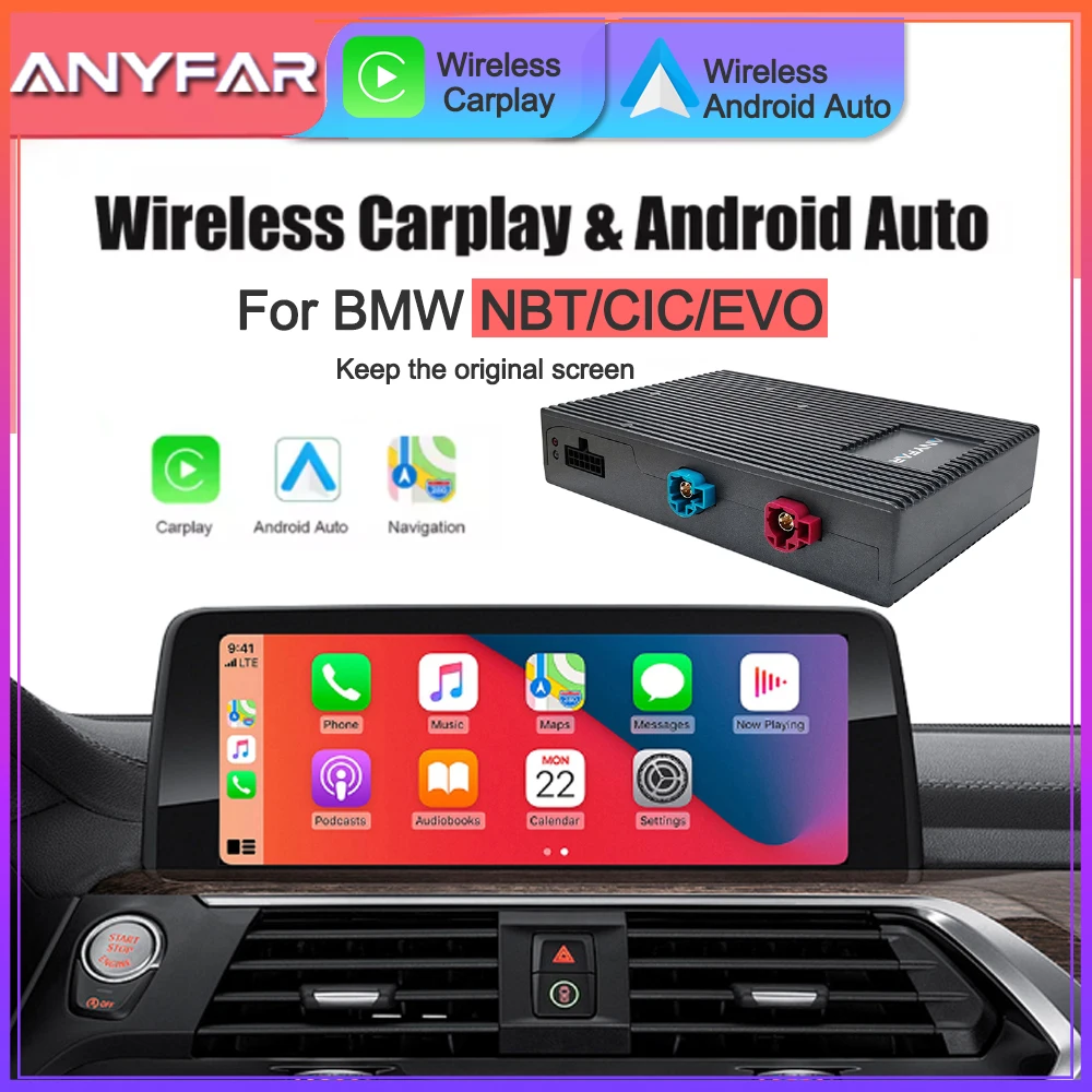 CarPlay اللاسلكي Android Auto لنظام BMW NBT CIC EVO 1 2 3 4 5 6 7 Series X1 X3 X4 X5 X6 MINI E60 E84 E70 F10 F11F20 F21
