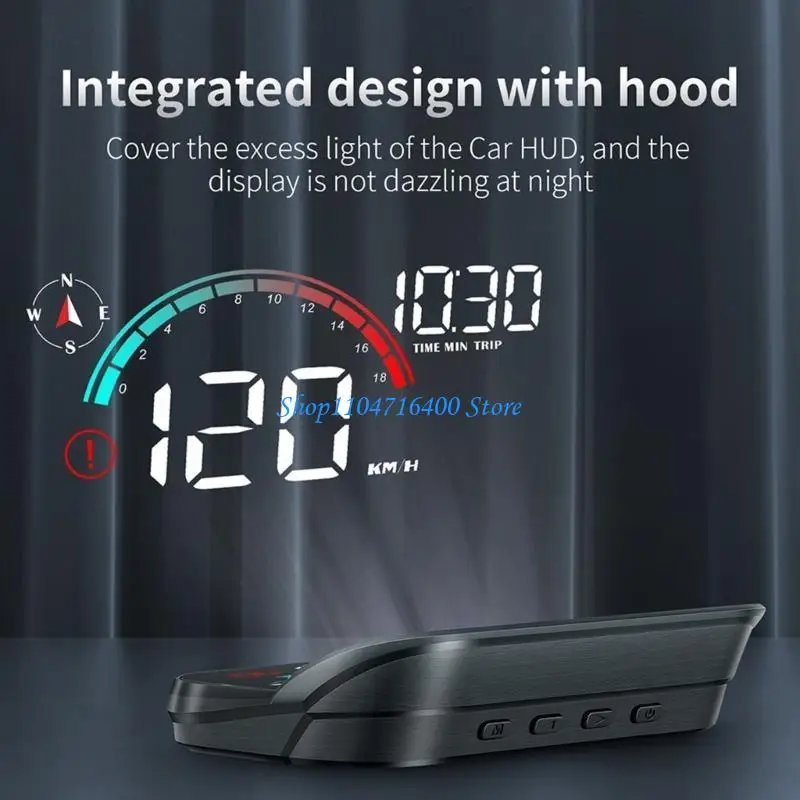

y1gd HUD Car Head Up Display Speedometer Digital Gauges Auto Fatigue Driving Reminder