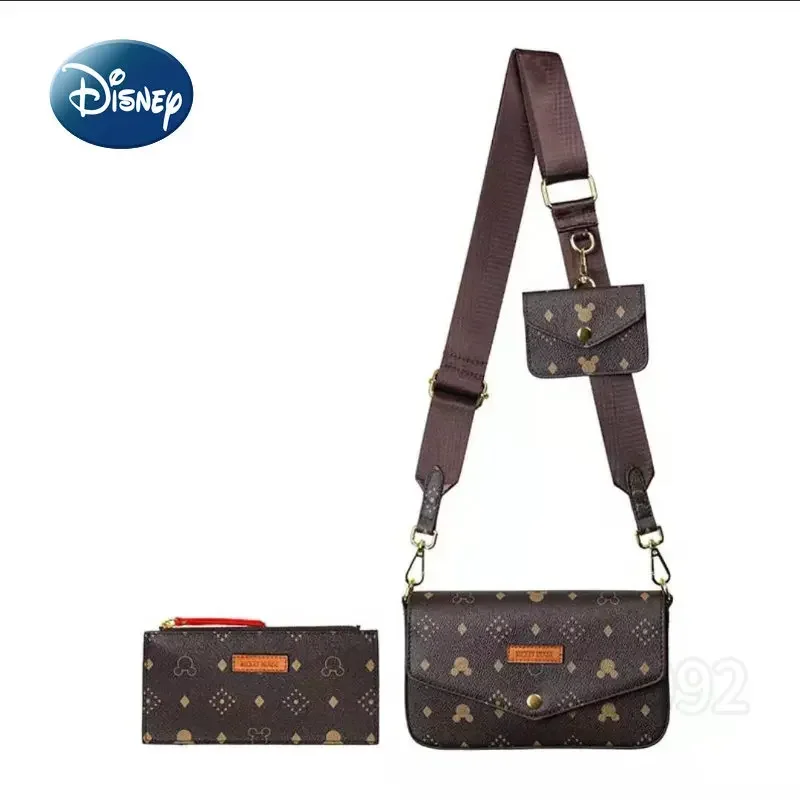 Disney Mickey New Women\'s Shoulder Bag Luxury Brand Original Women\'s Bag 3-piece Set Fashionable Women\'s Shoulder Crossbody Bag