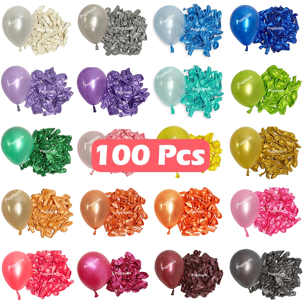 100pcs Pearlized Balloons Champagne Gold Metallic Pearl Balloons for Wedding Birthday Party Decorations 5/10/12inch Perla Globo