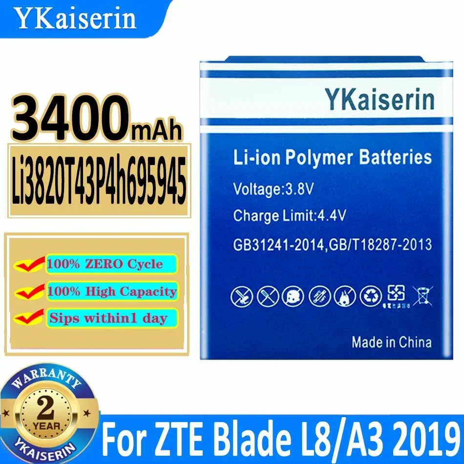 YKaiserin Battery For ZTE Blade V9/V10/V9Vita/V10Vita/A7 Vita/A4/A5 2020/A3 2019/A520/A521/A6 A6020/A6 Lite/A0622/A610/A610C/L8