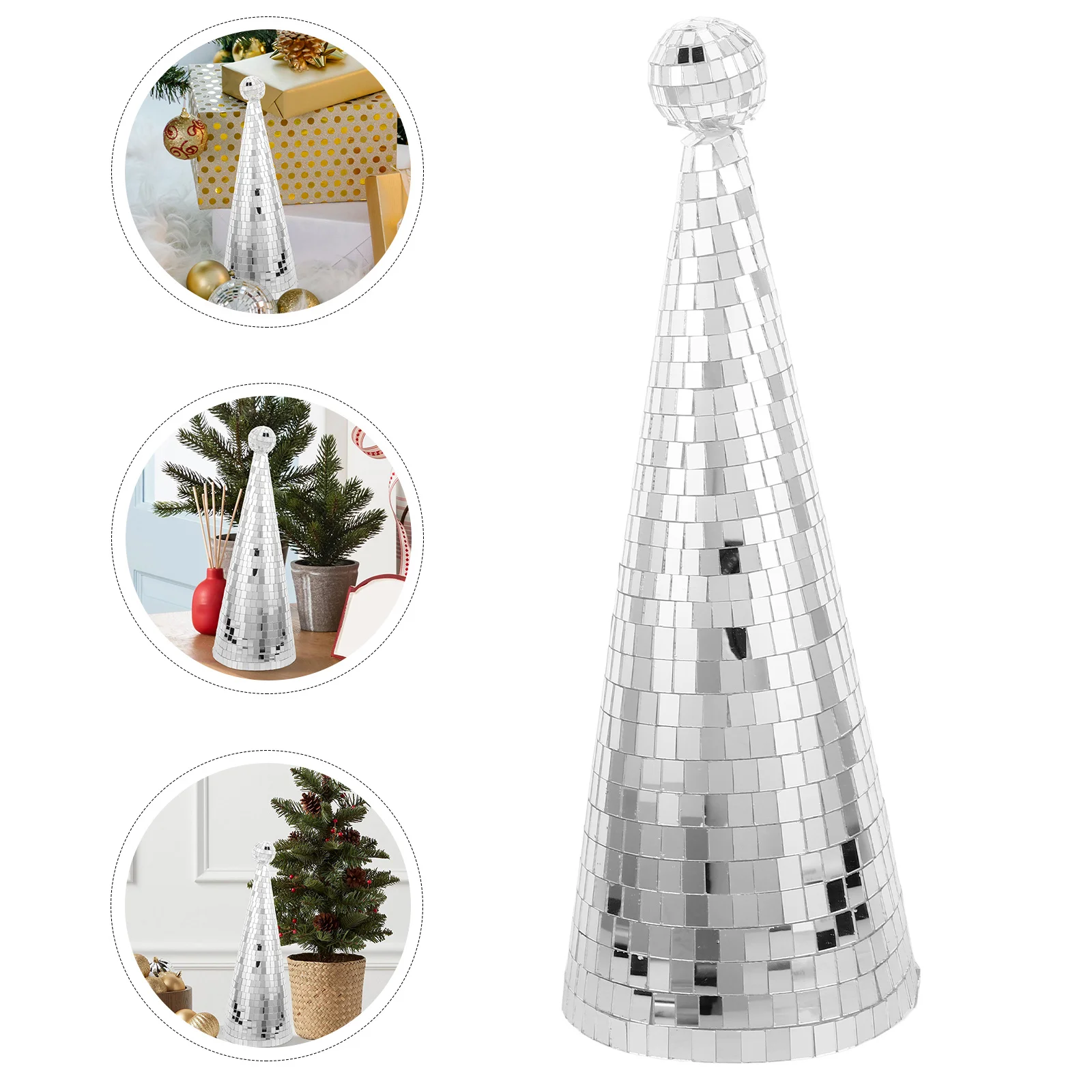 

Mirror Christmas Tree Glass Xmas Tabletop Decor Elegant Disco Xmas Party Decoration Trendy Festival Ornament Tabletop Decor