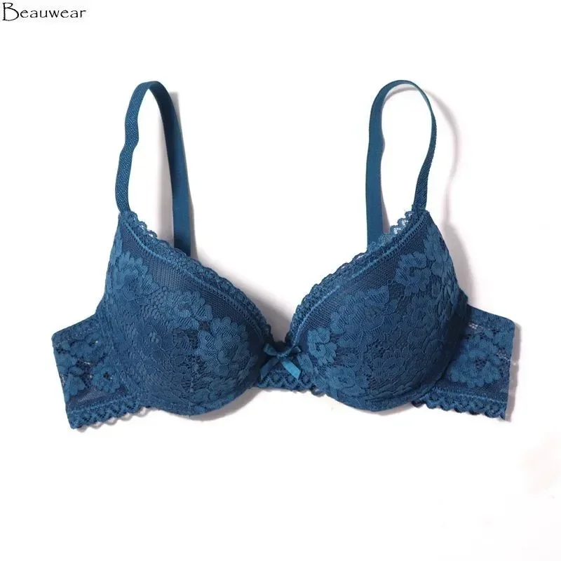 

B C Small Chest Size Women Bra Thin Cup Mold Soft Cotton Brassiere Hollow Out Lace Underwear Sexy Lace Bh 34 36 38