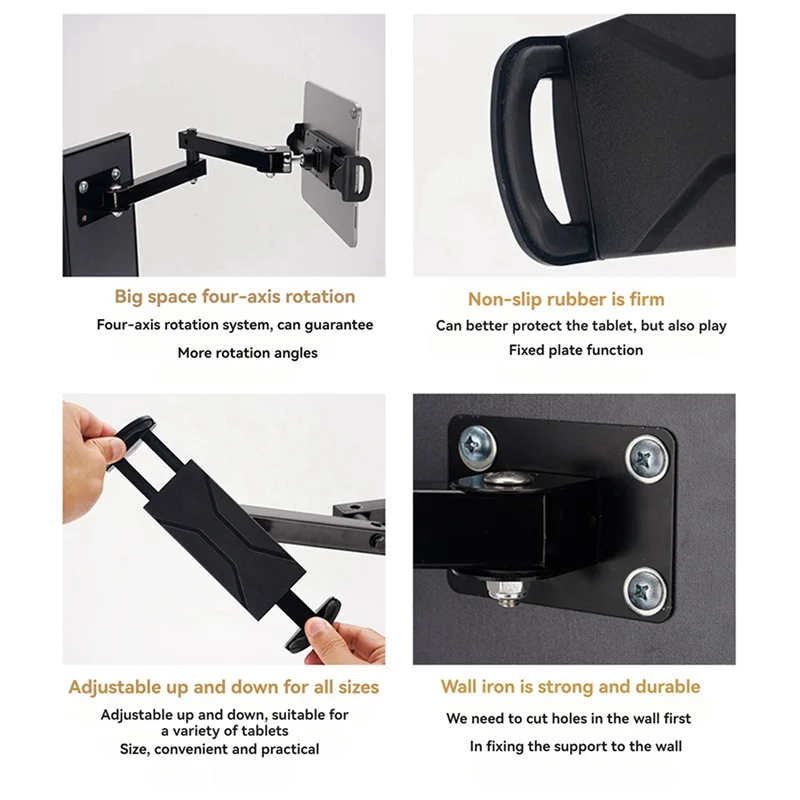 

Складной настенный держатель для мобильного телефона и планшета, регулируемый угол наклона, эластичный настенный консольный держатель для планшета