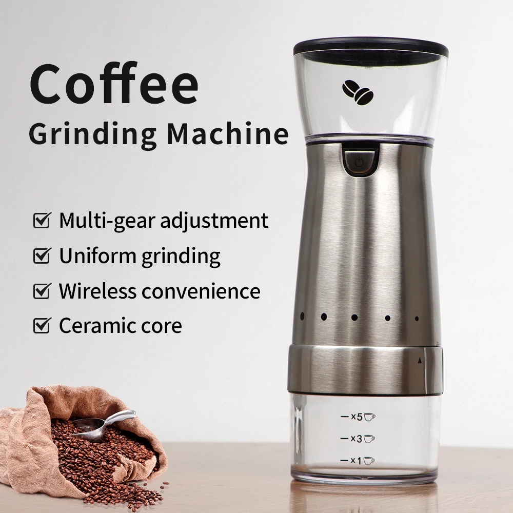 

Stainless Upgrade Electric Coffee Grinder TYPE-C USB Charge Grinding Machine Core Coffee Beans Mill Grinder Kitchen Accessories