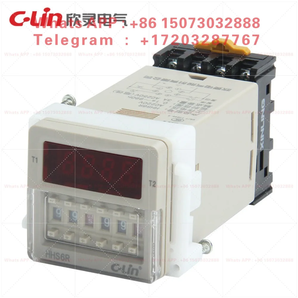 Xinling HHS6R digital display time relay 220V cycle delay dual setting replacement DH48S-SJSS48A-S