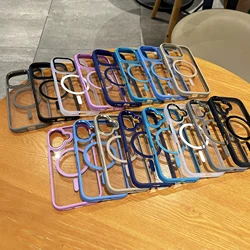 High Quality Clear Ultra Thin Phone Case for iPhone 12 13 14 15 16 Pro Max Wireless Charging Magnetic Magsafes Transparent Cover