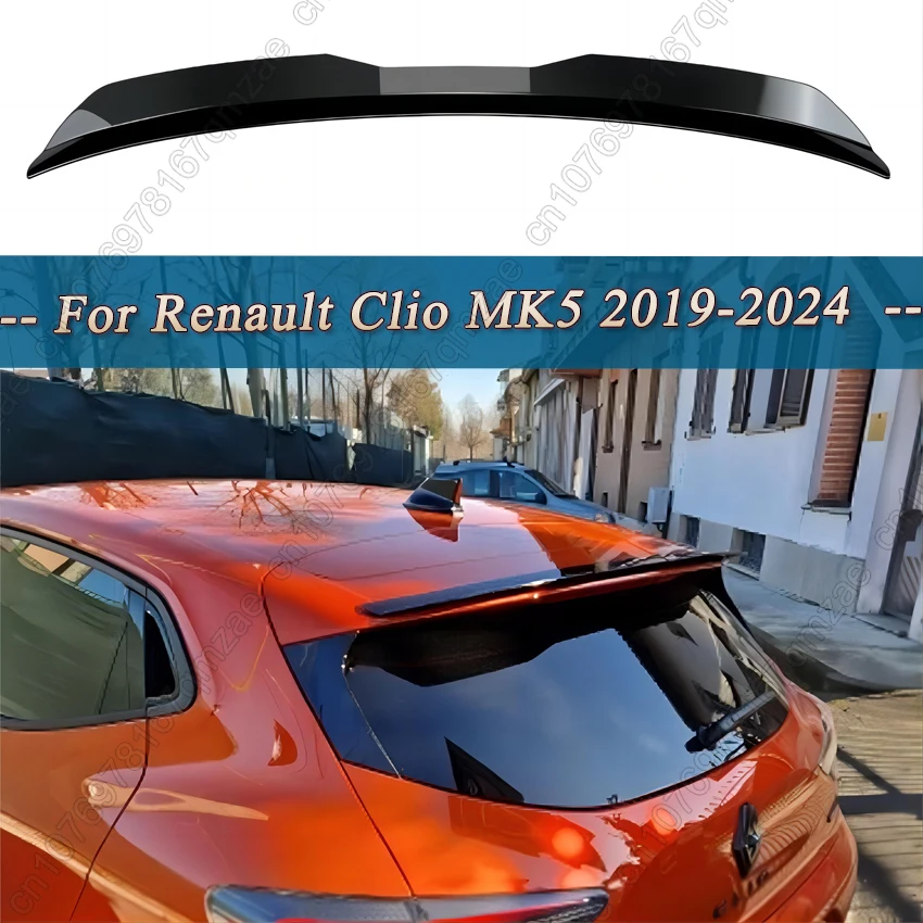 Roof Spoilers Lip For Renault Clio Mk5 2019 2020 2021 2022 2023 2024+ Tail Wing Decoration Tuning Rear Spoilers Car Accessorie