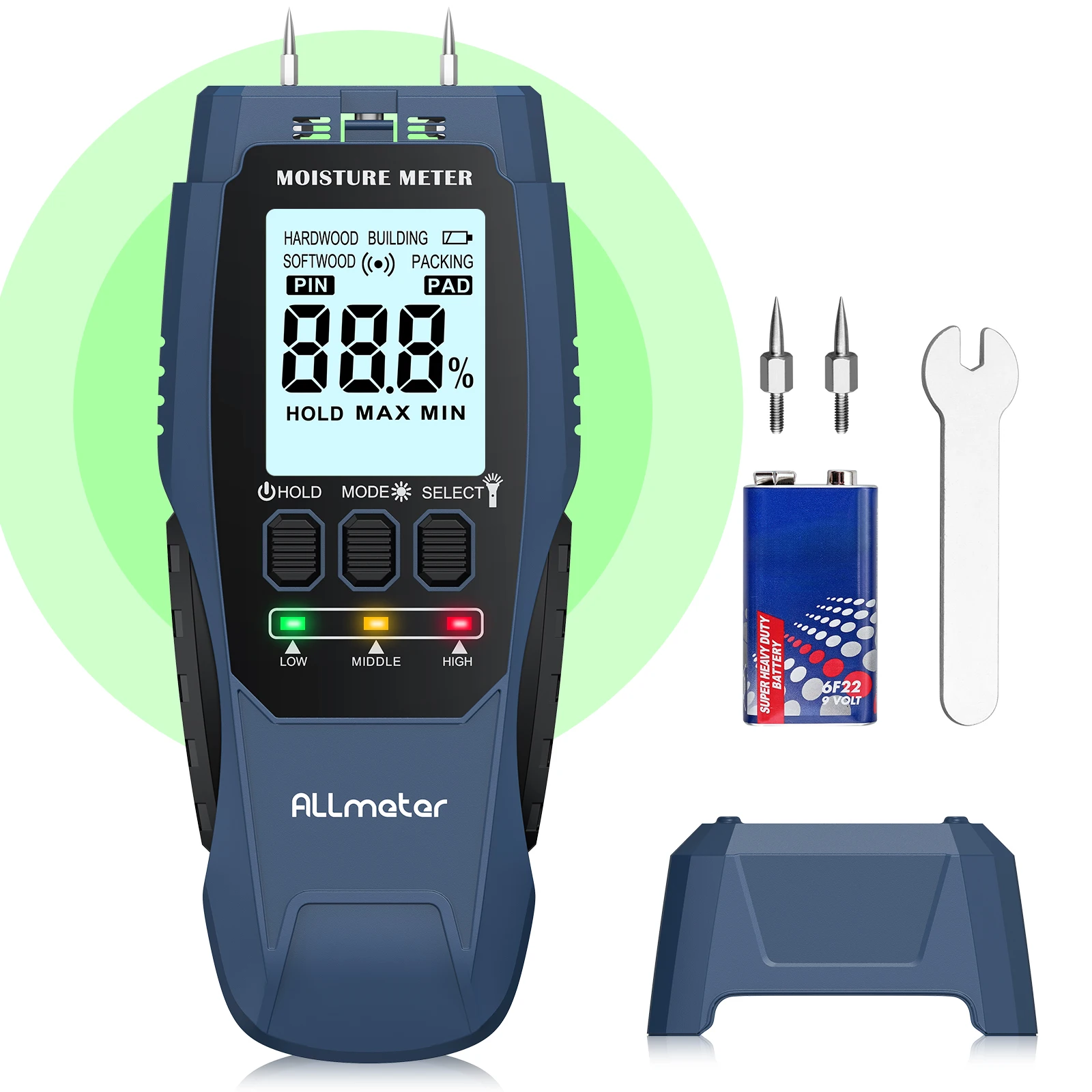 Advanced Moisture Meter For Wood Drywall Pinless Moisture Tester With Color Display And Alarm Function For Caravans