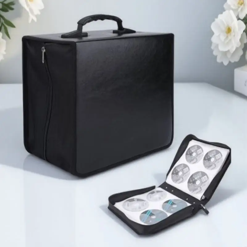 

Large Capacity Cd Storage Holder Portable Dvd Case Dustproof Media Organizer For Discs Video Game Collection Black