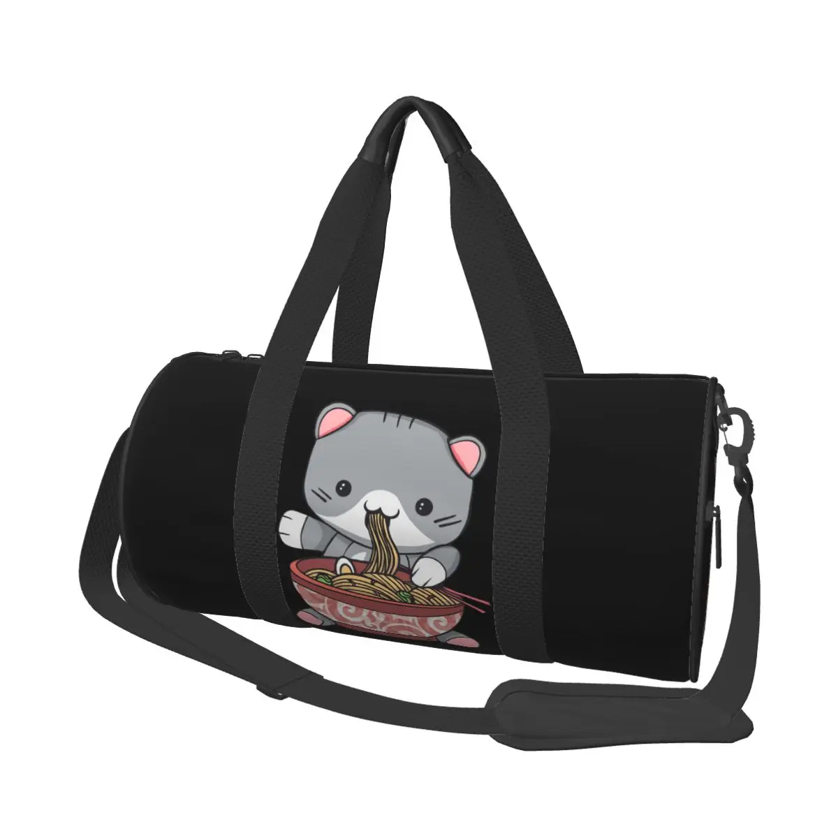 

Kawaii Ramen Cat Большая спортивная сумка Водонепроницаемая дорожная сумка Duffle Сумки Сумка для фитнеса