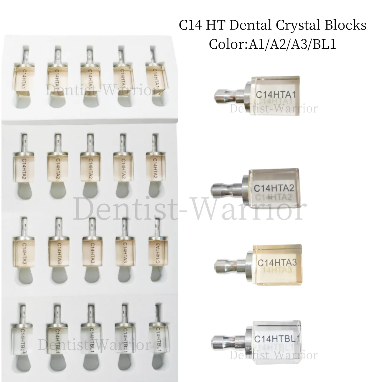 

C14 HT Dental Crystal Blocks Glass Ceramic Zirconia Reinforced CEREC Block 5Pcs/Box