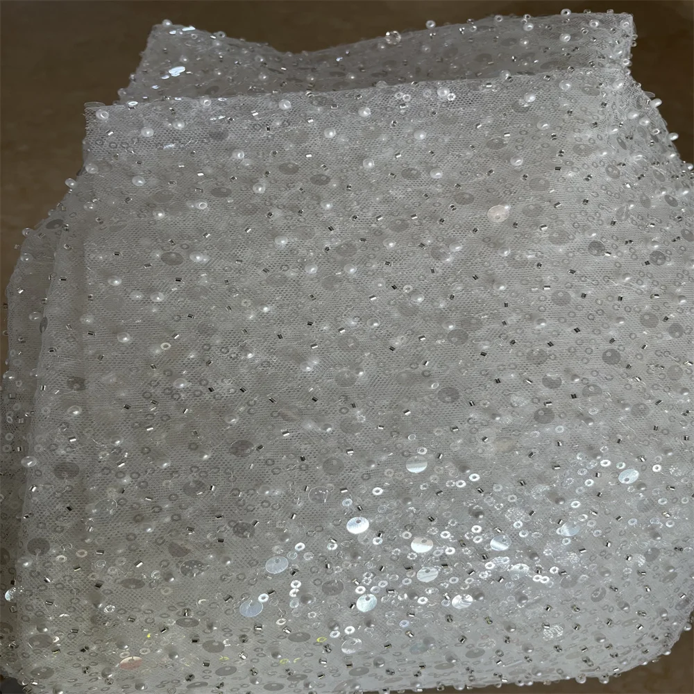 Luxury Wedding Veil Heavy Glitter Beaded Ivory Single Tier 3M Bridal Veil with Sequins Pearls Comb Included image 6