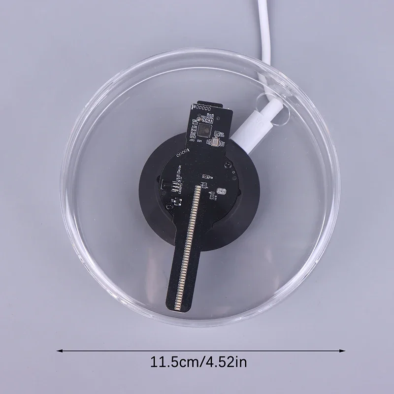 3D Holographic Advertising Lights LED Desktop Model Fan Screen With Audio Playback With Transparent Cover Holographic Fan