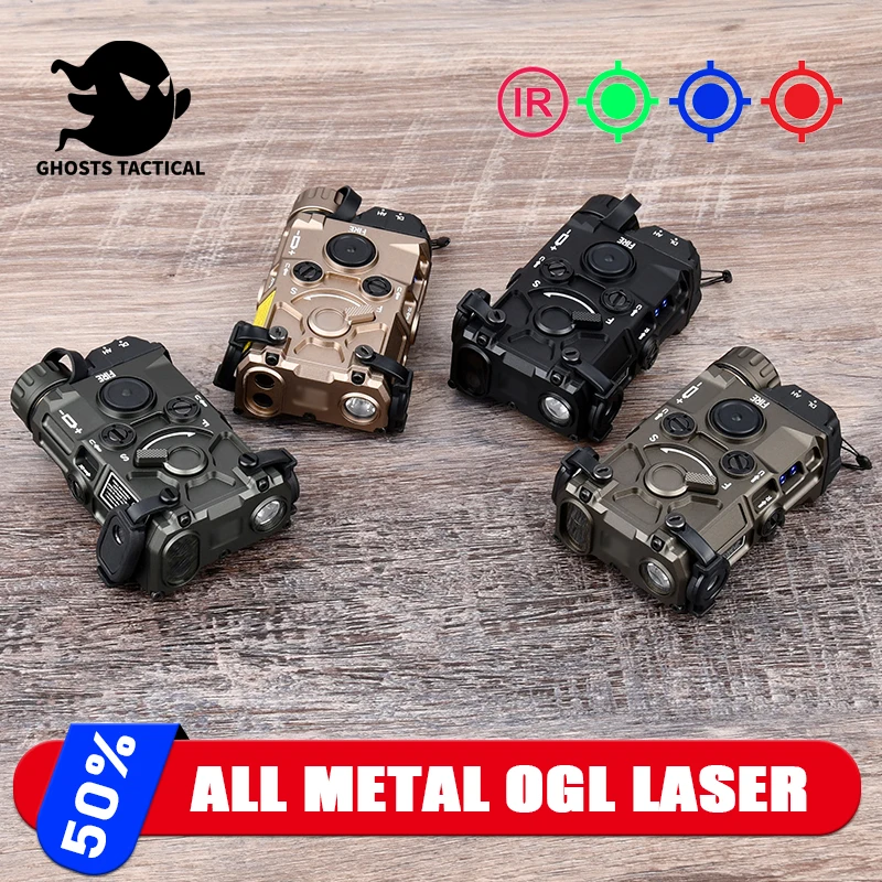 

Tactical OGL Aluminum IR Indicator Sight Red Green Blue Dot Whitelight Flashlight Strobe Hunting Flashlight Fit 20mm Rail