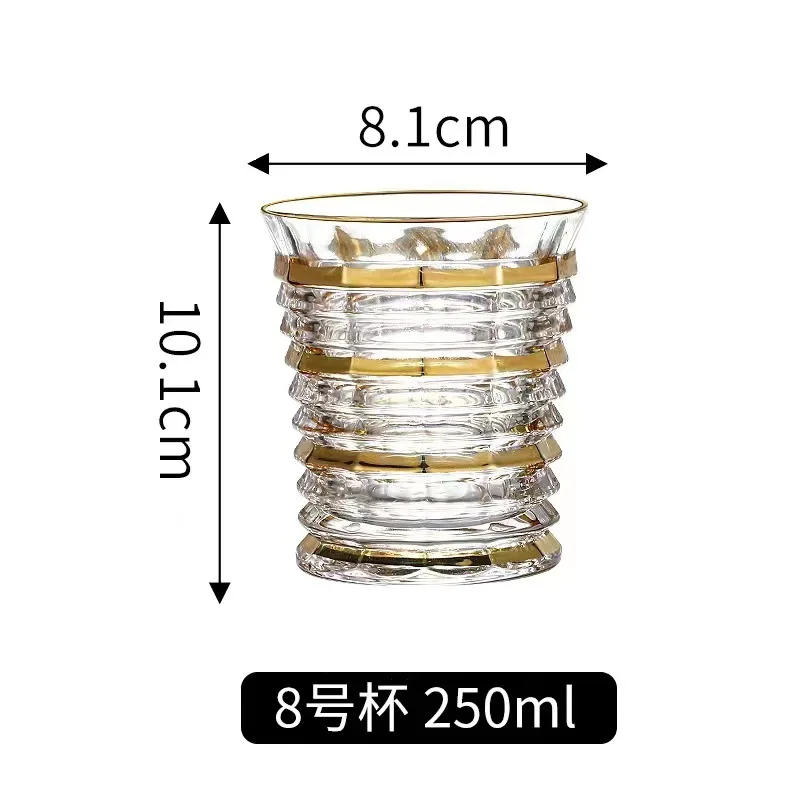 European-style gold-tracing beer home cup set creative crystal glass wine glass whisky cocktail glass   wine glass set